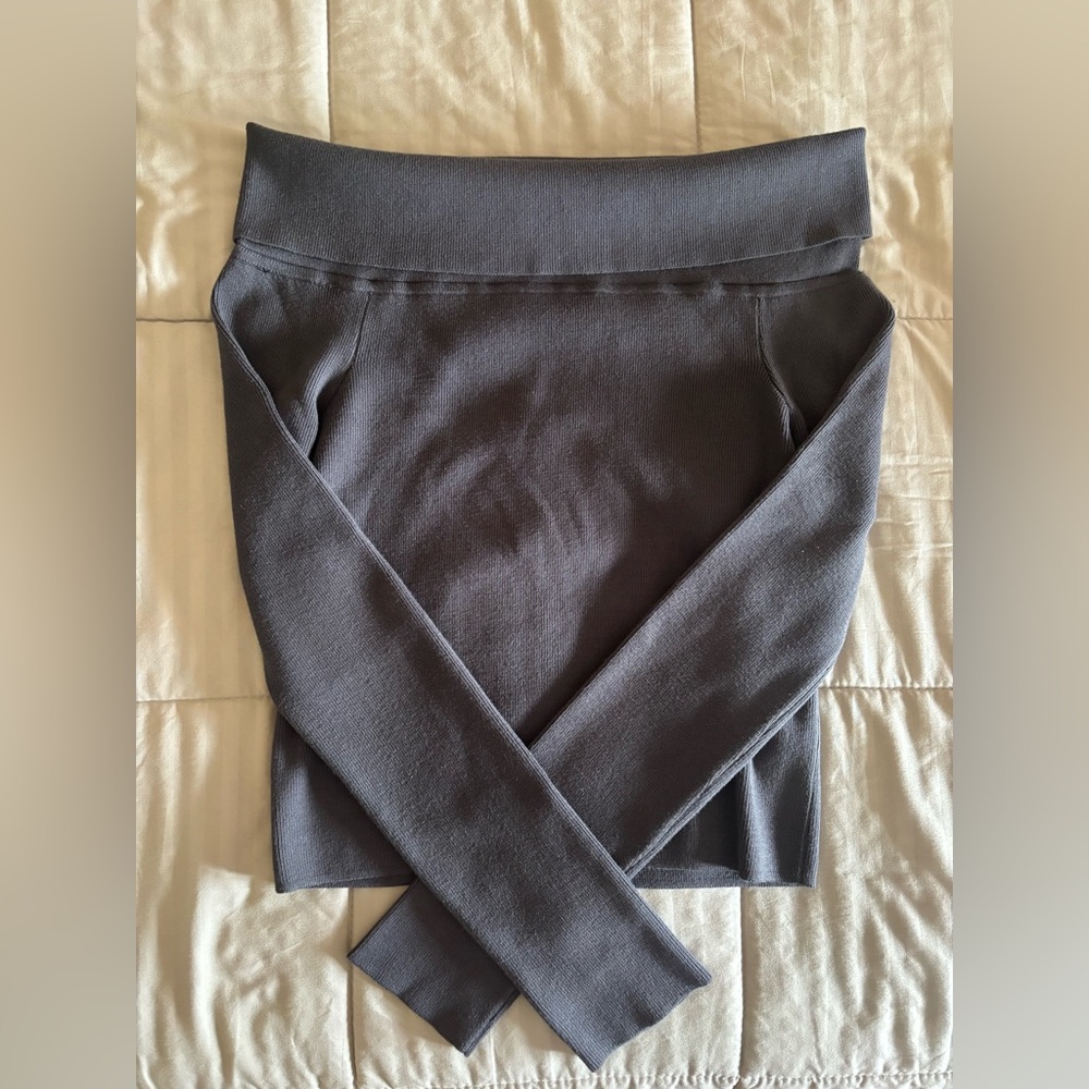 Dynamite Charcoal Off the Shoulder Sweater
